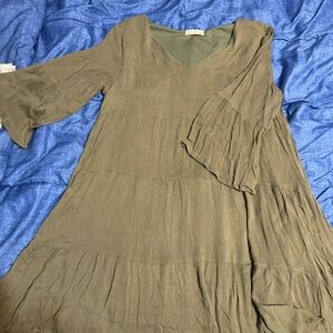 Altar'd State Olive Long Sleeve Dress
